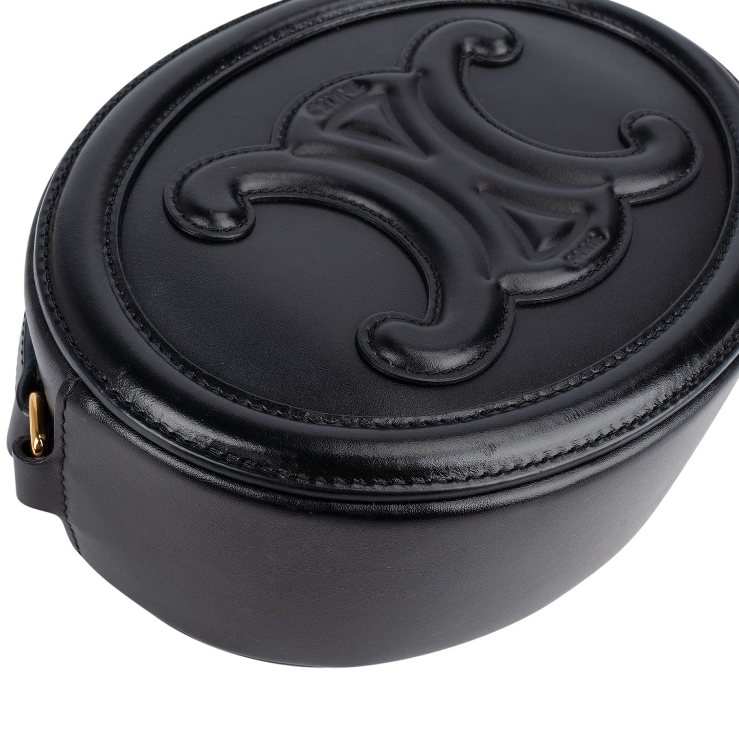 Celine Leather Cuir Triomphe Oval Purse Crossbody Bag