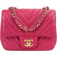 Chanel Chevron Lambskin Rectangular Mini Flap Crossbody Bag