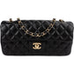 Chanel Quilted Lambskin East West Single Flap Shoulder Bag