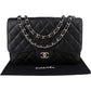 Chanel Quilted Caviar Leather Palladium Jumbo Singe Flap Crossbody Bag
