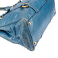 Miu Miu Blue Leather Vitello Lux Tote Handbag