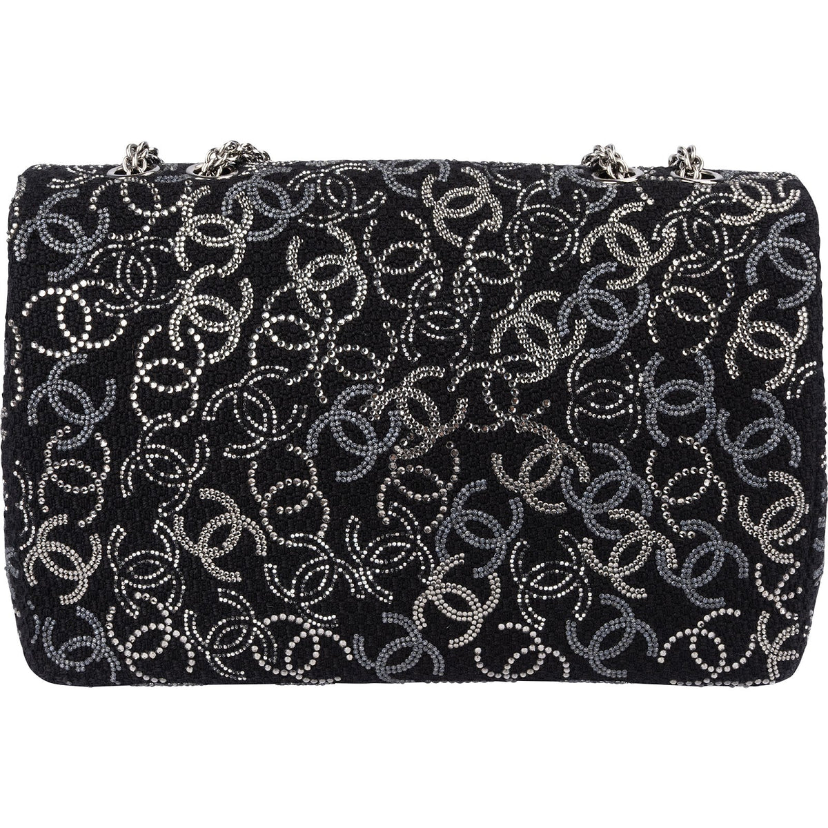 Chanel Sequin CC Jumbo Double Flap aus Tweed – Ansicht 4