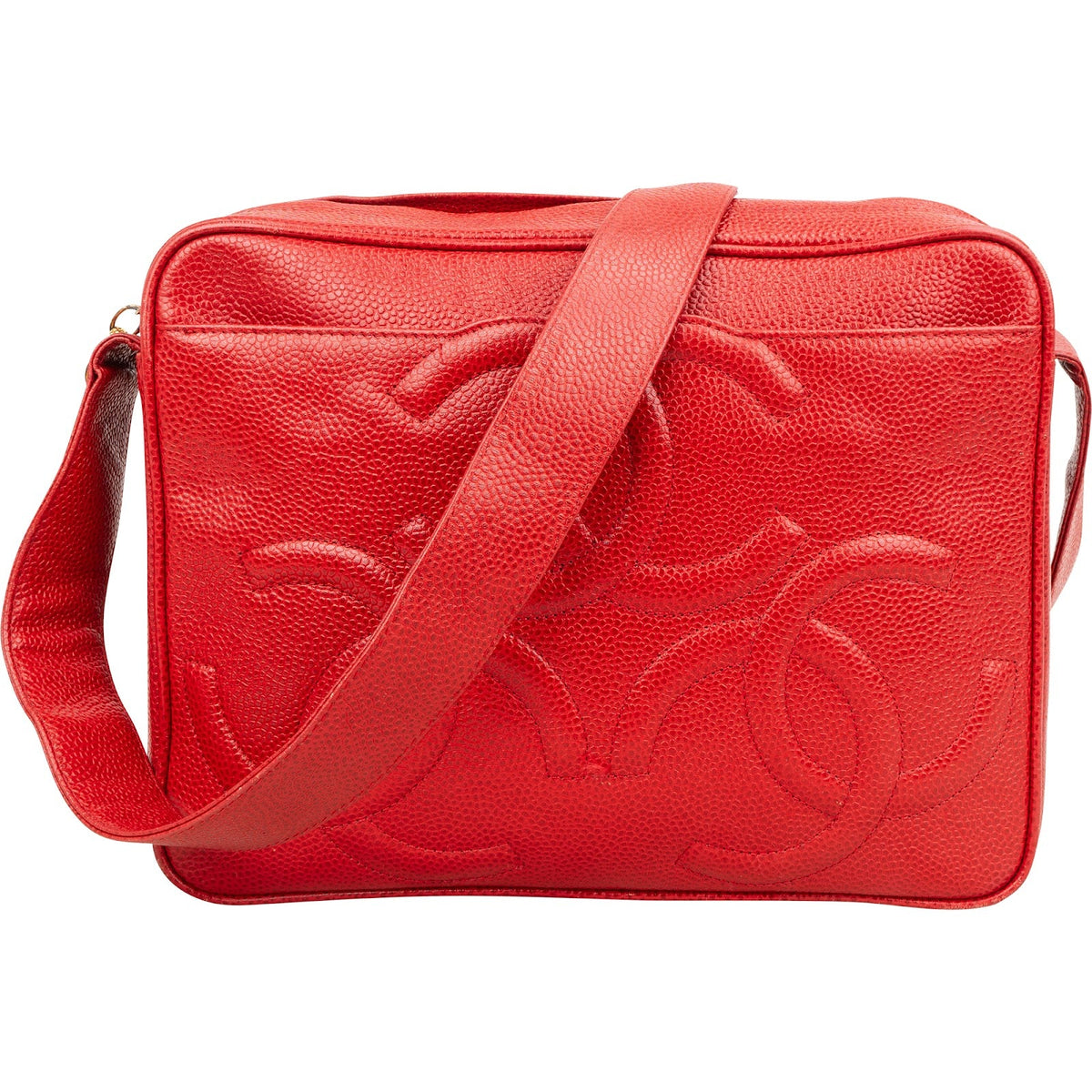Chanel Caviar Leather Triple CC Large Camera Knot Shoulder Bag