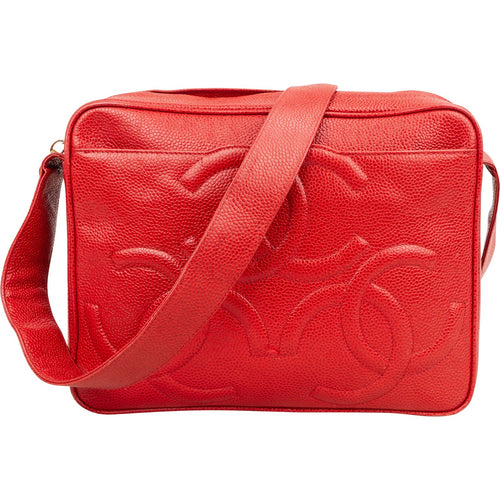 Chanel Caviar Leather Triple CC Large Camera Knot Shoulder Bag