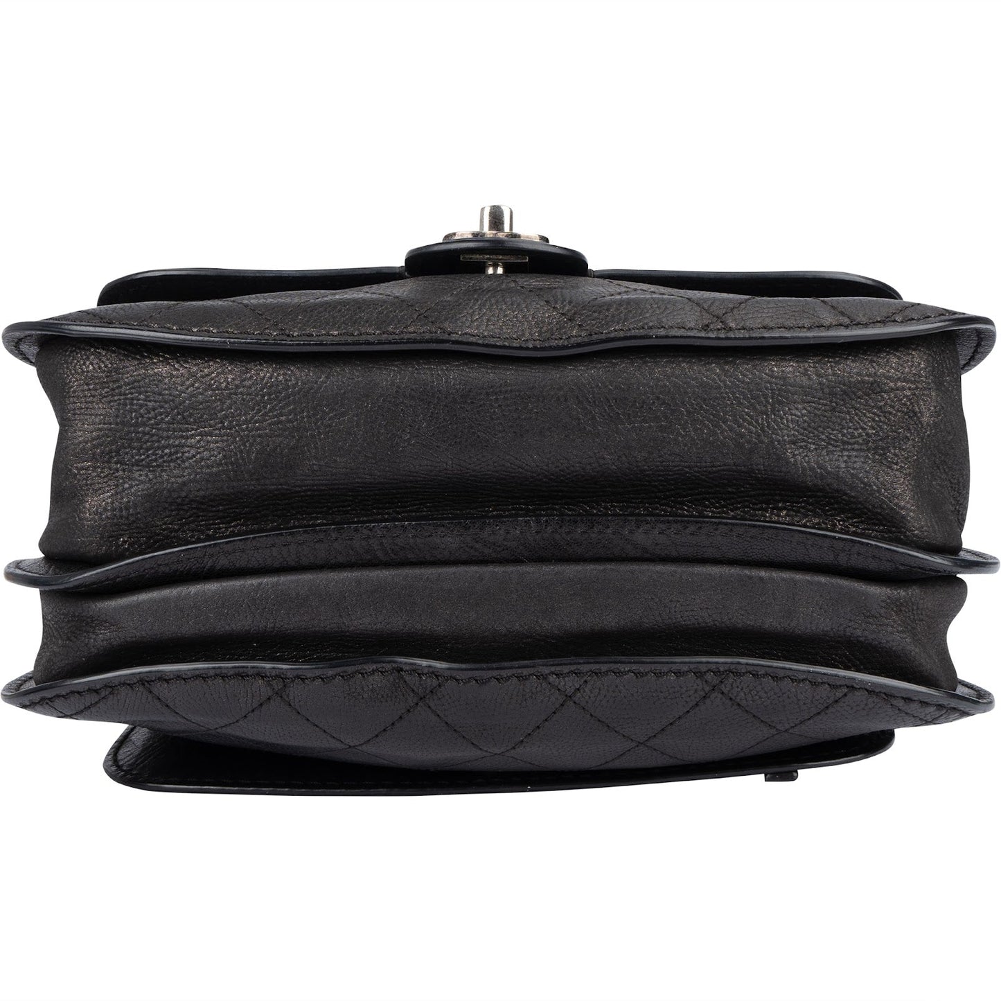 Chanel Quilted Leather Half Moon Single Flap Crossbody Bag