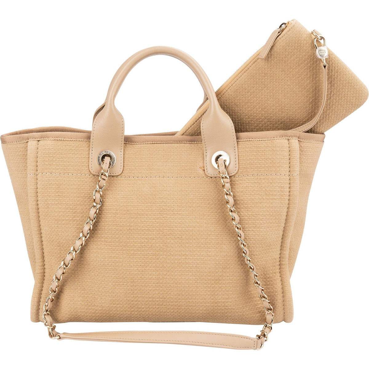 Chanel Canvas Small Deauville Tote Handbag