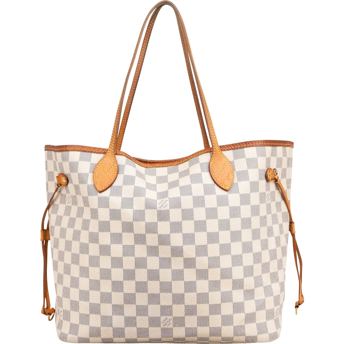 Louis Vuitton Neverfull MM aus Damier Azur Canvas – Vorderansicht