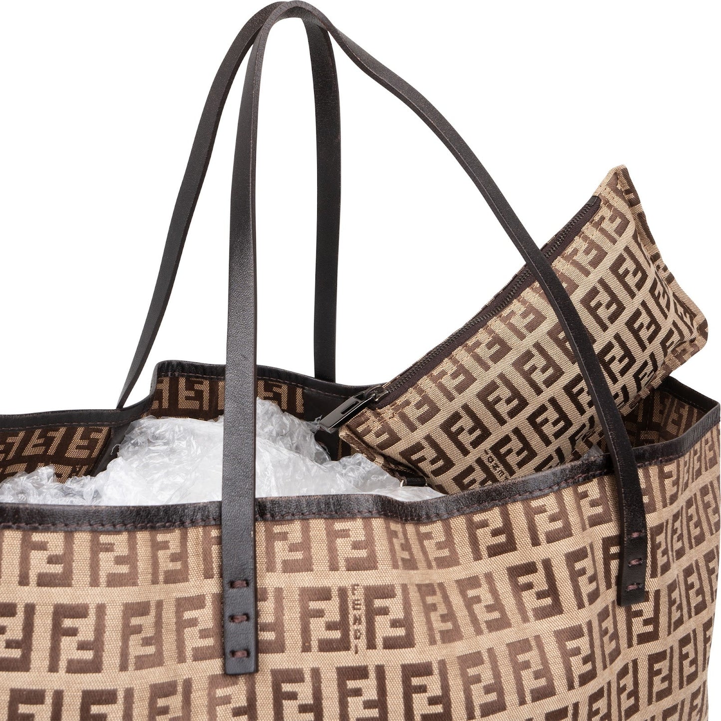 Fendi Monogram FF Nylon Tote Shopper Handbag