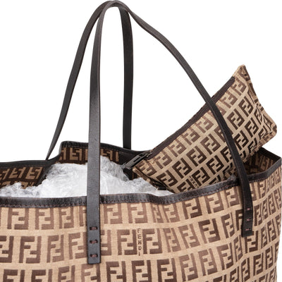 Fendi Monogram FF Nylon Tote Shopper Handbag