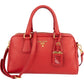 Prada Red Vitello Daino Leather Duffle Handbag