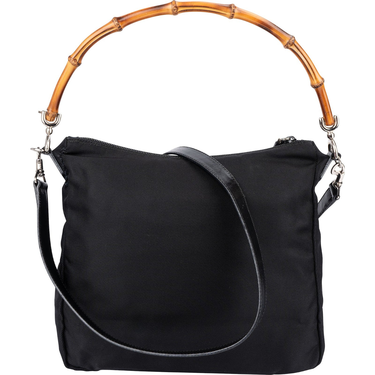Gucci Nylon Bamboo Handle Shoulder Bag