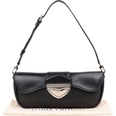 Louis Vuitton Noir Epi Leather Montaigne Pochette Shoulder Bag