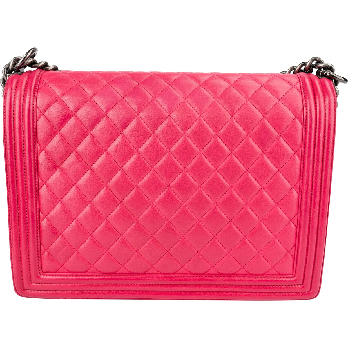 Chanel Pink Quilted Lambskin Large Boy Crossbody Bag