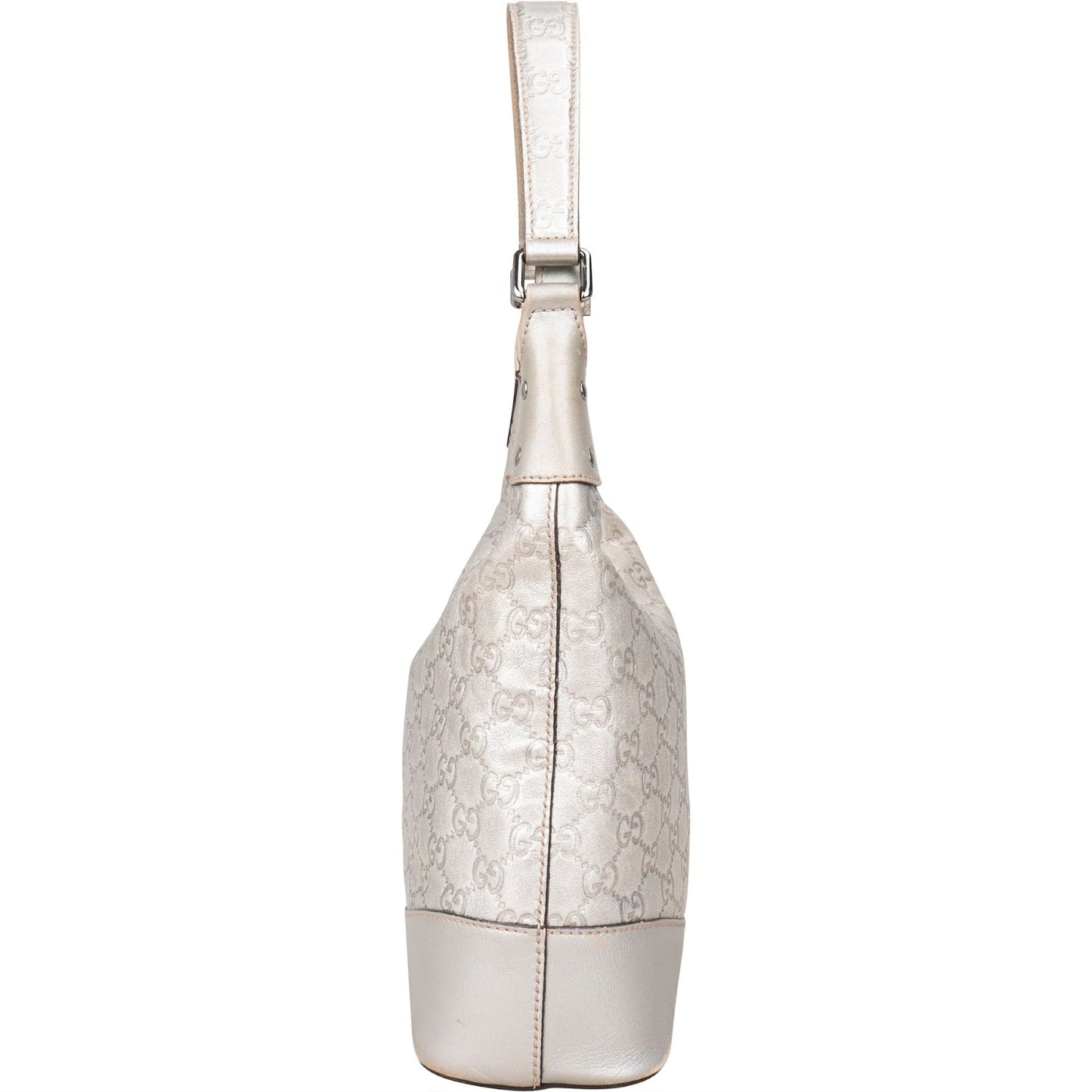 Gucci Silver Guccissima Leather Hobo Shoulder Bag