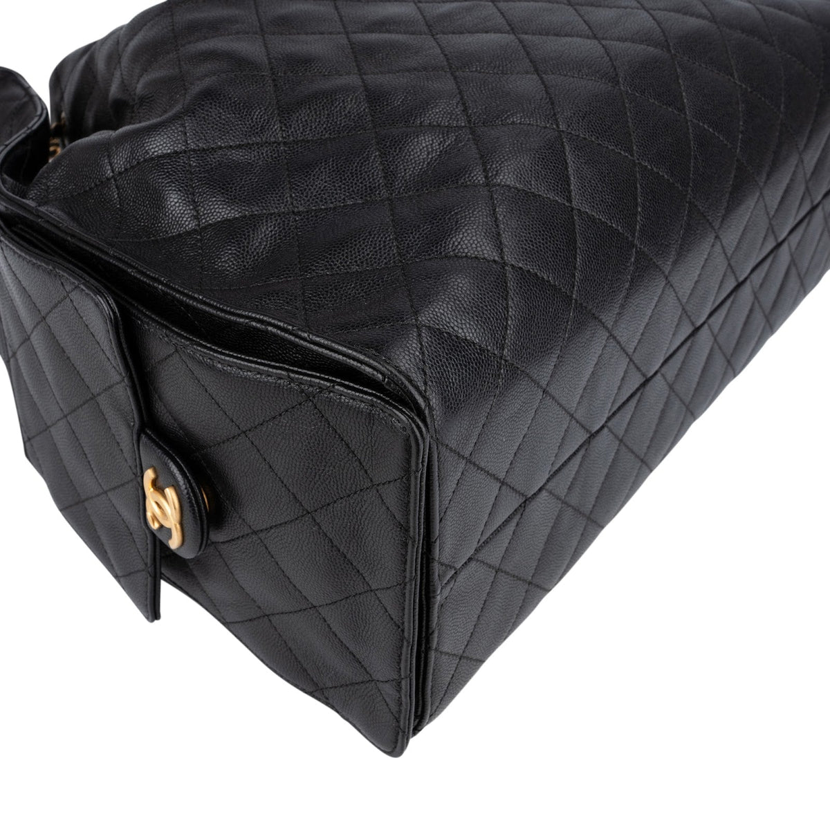 Chanel 25 Quilted Caviar Leather CC Drawstring Shoulder Bag Medium