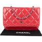 Chanel Quilted Patent Leather Wallet On Chain Crossbody Bag
