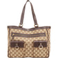 Gucci Monogram GG Canvas Abbey Double Pocket Tote Shoulder Bag