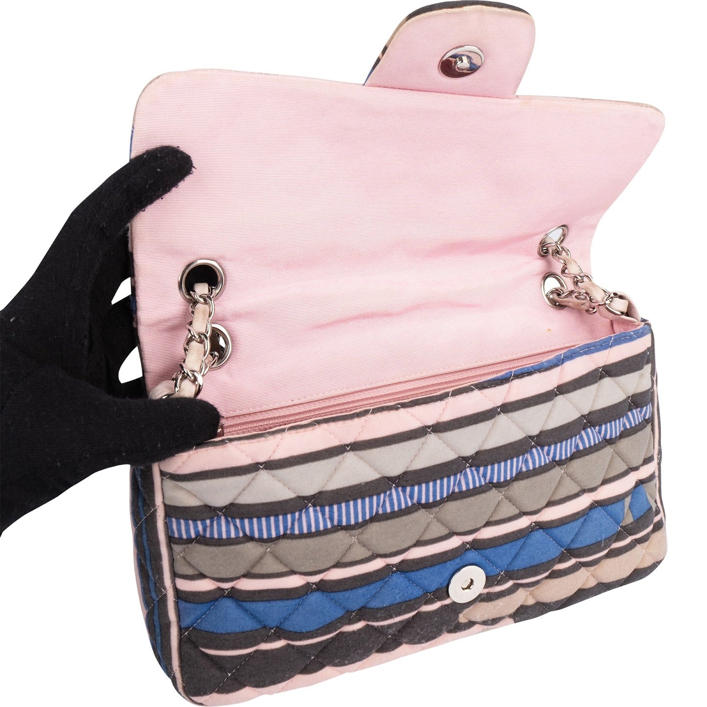 Chanel Quilted Cotton Single Flap Shoulder Bag