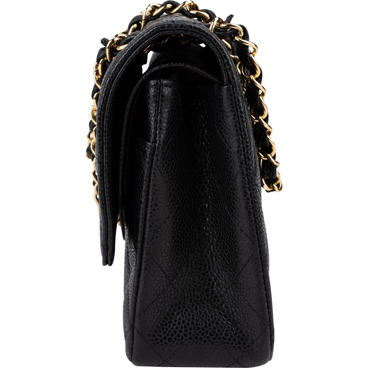 Chanel Quilted Caviar Leather Medium Double Flap Crossbody Bag