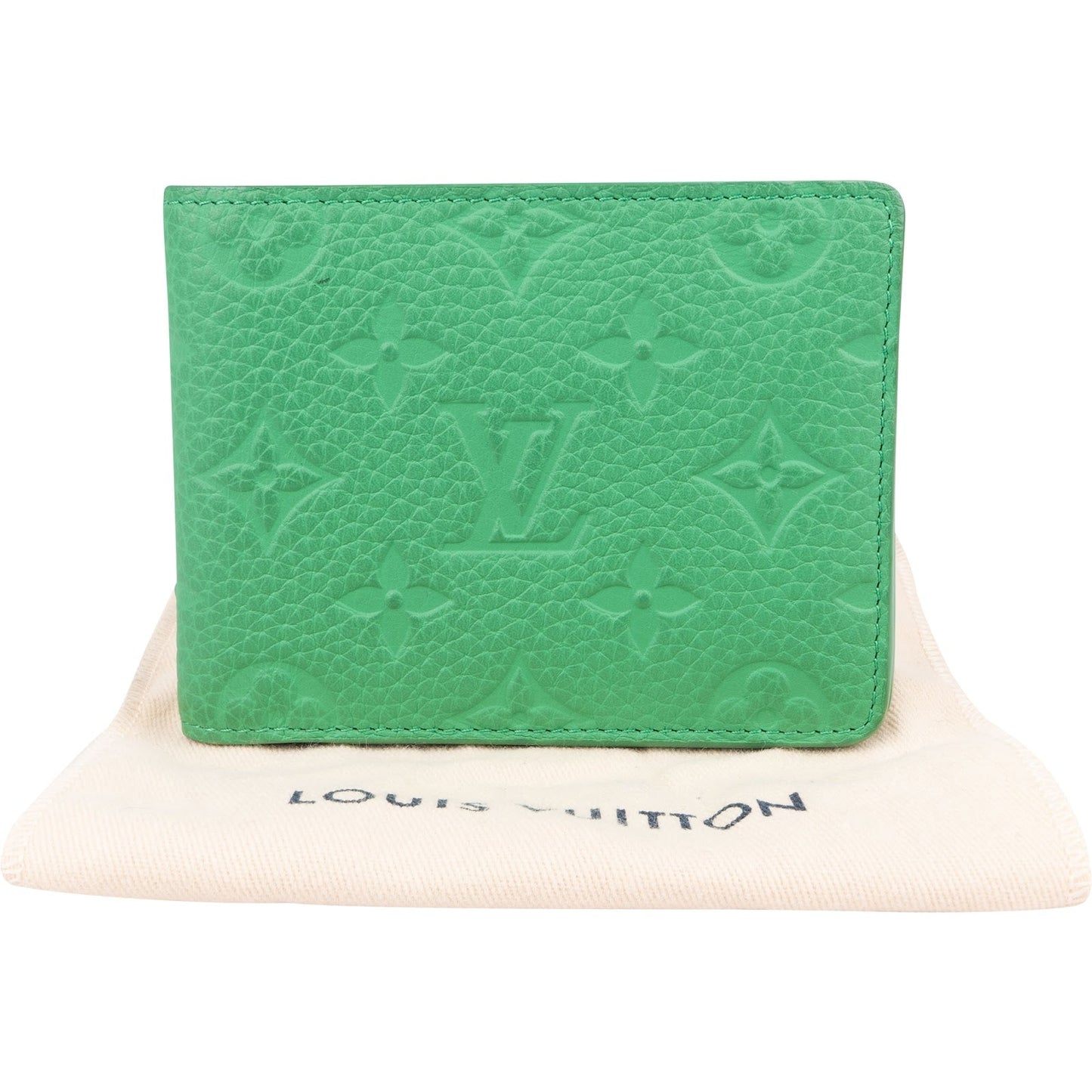 Louis Vuitton Green Monogram Empreinte Leather Slender Wallet