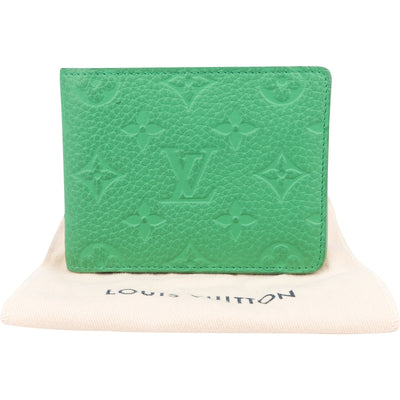 Louis Vuitton Green Monogram Empreinte Leather Slender Wallet