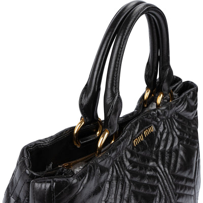 Miu Miu Quilted Nappa Leather Tote Handbag