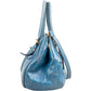 Miu Miu Blue Vitello Lux Leather Small Front Bow Handbag