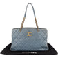 Chanel Quilted Lambskin CC Crown Tote Shoulder Bag