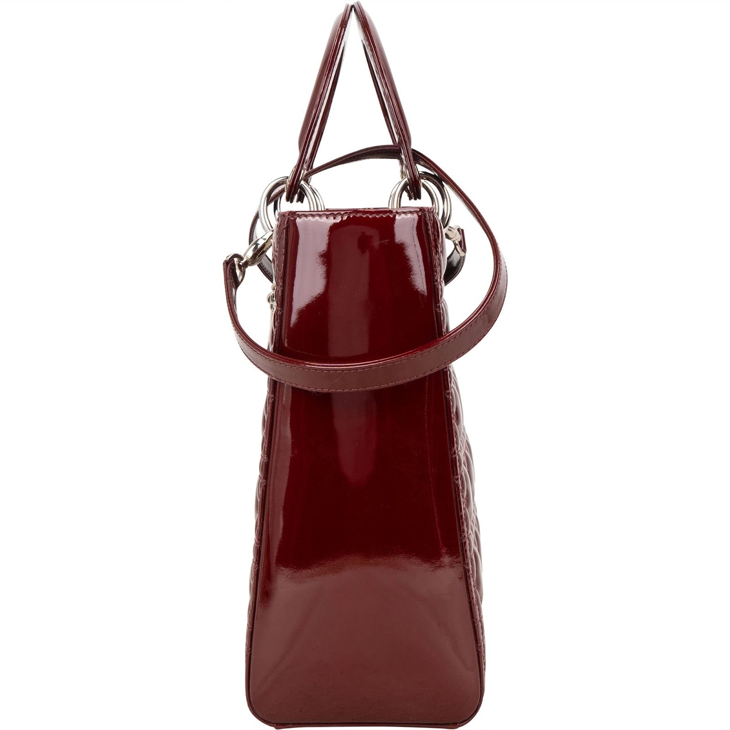 Christian Dior Quilted Patent Leather Lady Dior Handbag