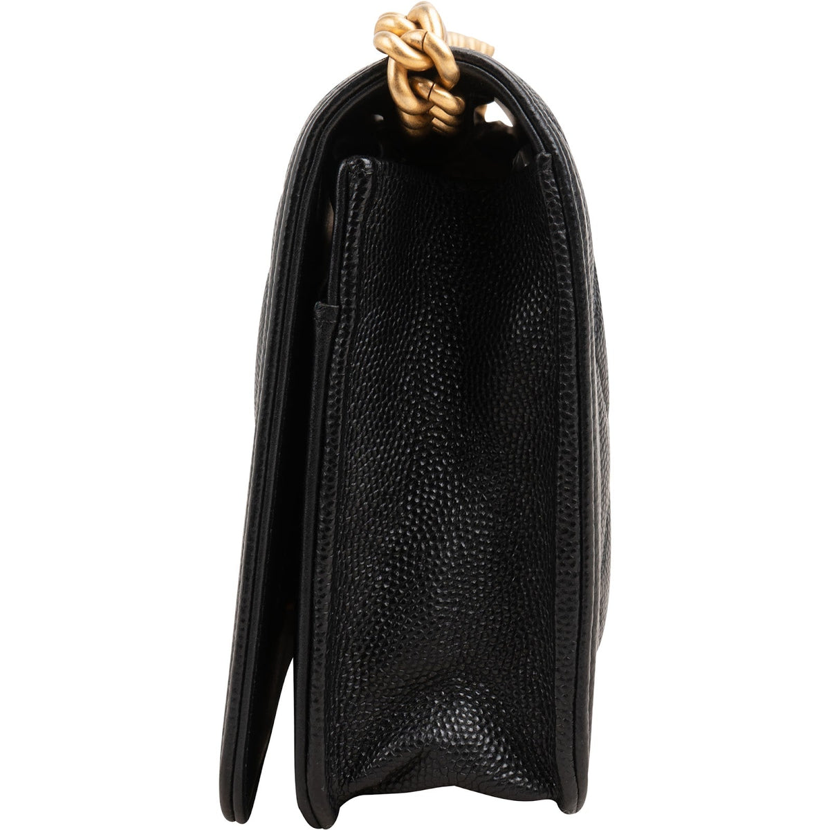 Chanel Quilted Caviar Leather Boy Wallet On Chain Crossbody Bag