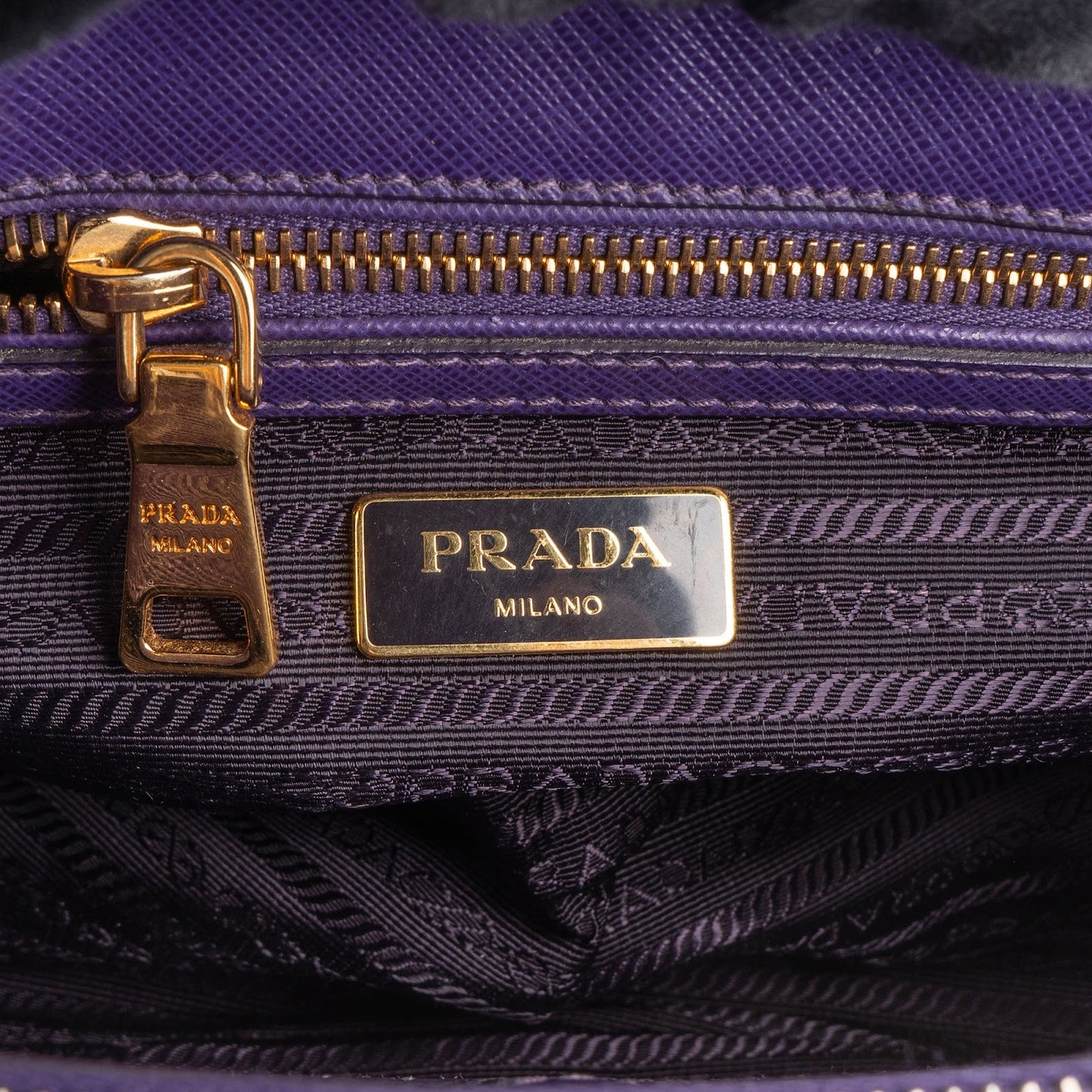 Prada Purple Saffiano Leather Galleria Handbag