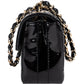 Chanel Patent Leather Chocolate Bar 24K Gold Single Flap Crossbody Bag