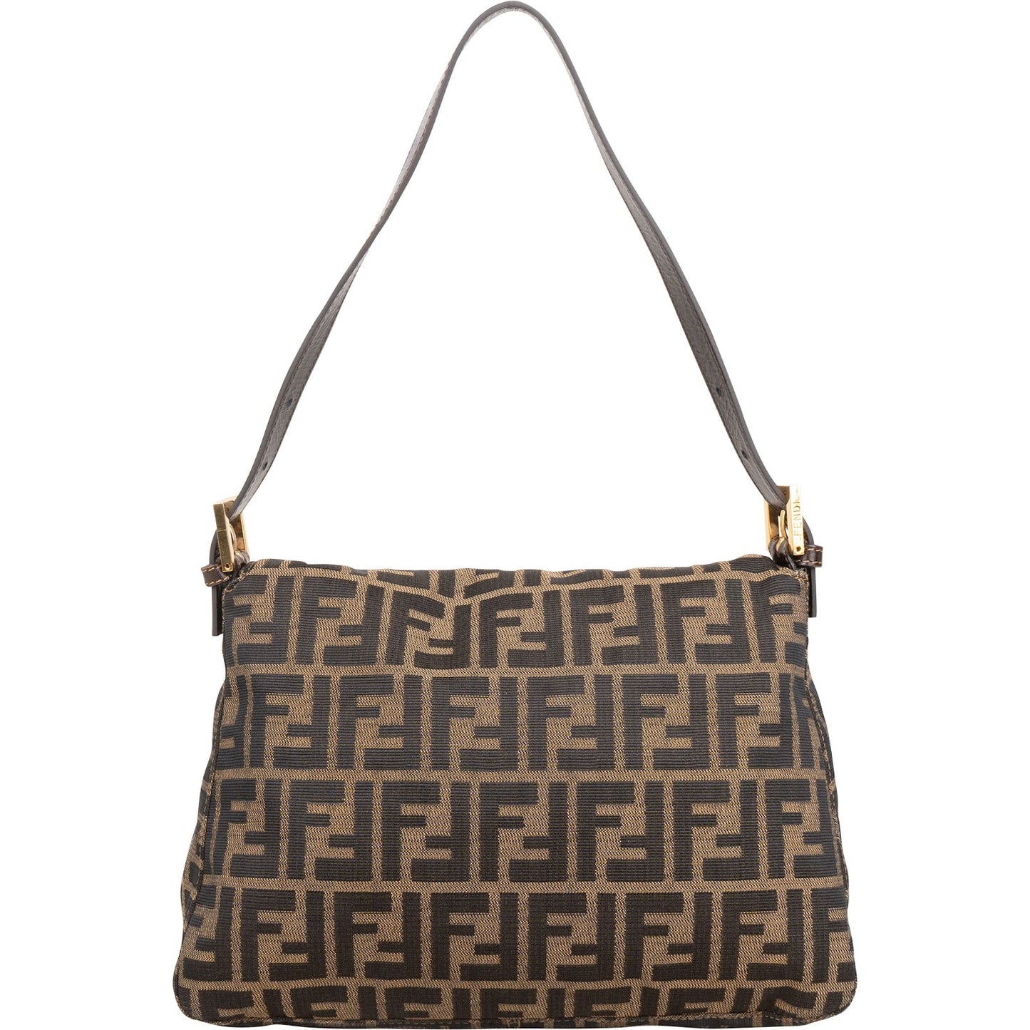 Fendi Monogram FF Zucca Canvas Baguette Mamma Hobo Shoulder Bag