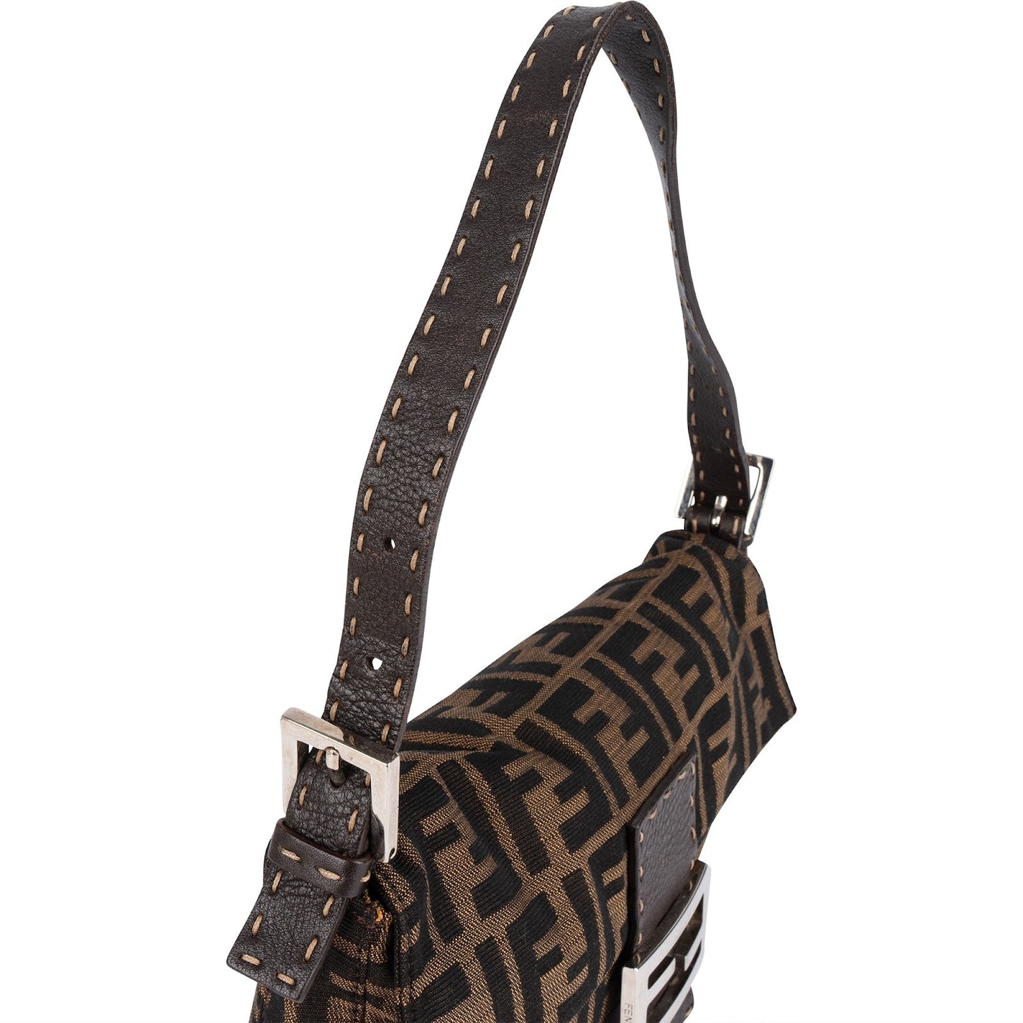 Fendi Monogram FF Baguette  Shoulder Bag