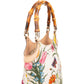 Gucci Floral Print Canvas Bamboo Handle Tote Shoulder Bag