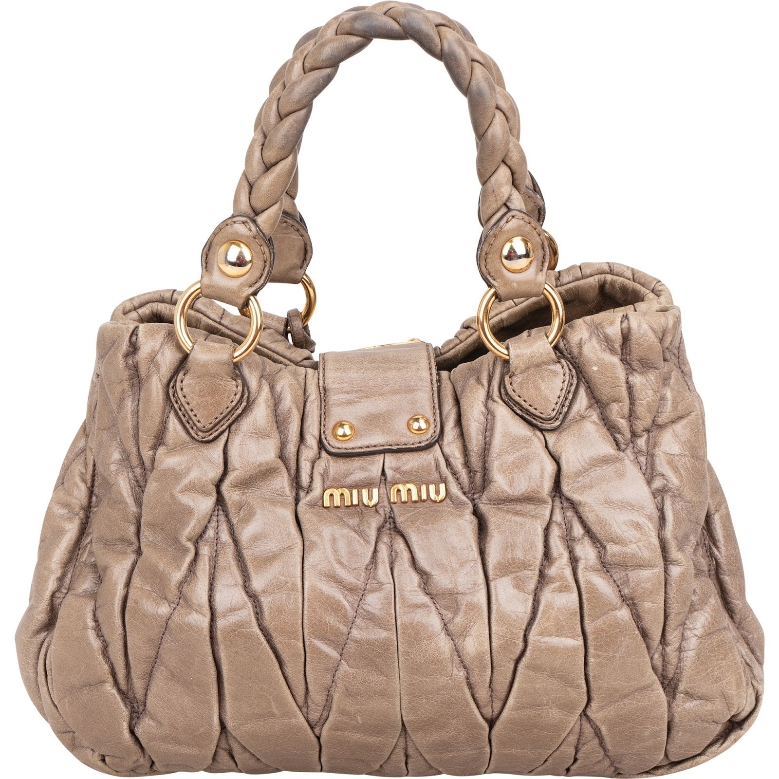 Miu Miu Vitello Lux Quilted Leather City Handbag