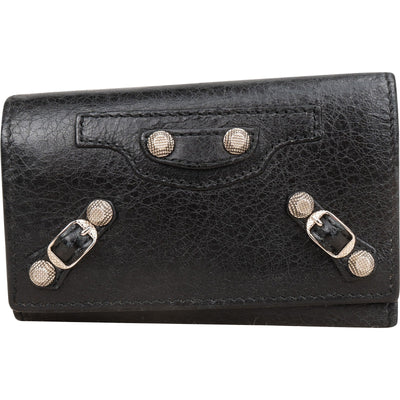 Balenciaga Black Leather Classic Key Holder