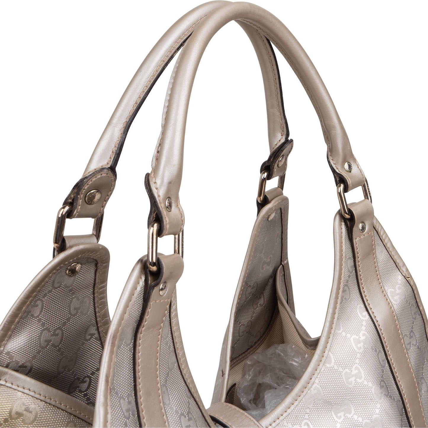 Gucci Monogram GG Imprimé Silver Jackie Shoulder Bag