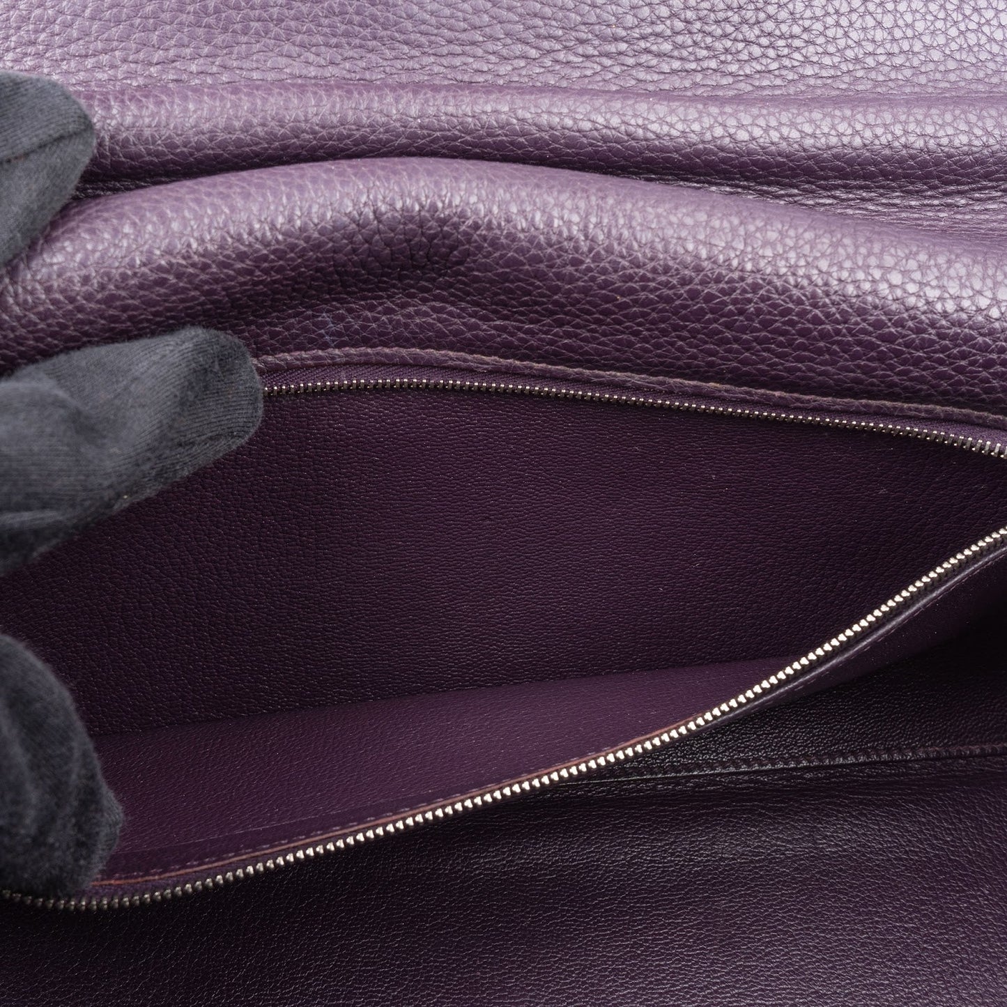 Hermès Raisin Clemence Leather Kelly 40 JPG Shoulder Bag
