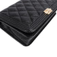 Chanel Quilted Caviar Leather Small Boy Wallet On Chain Crossbody Bag