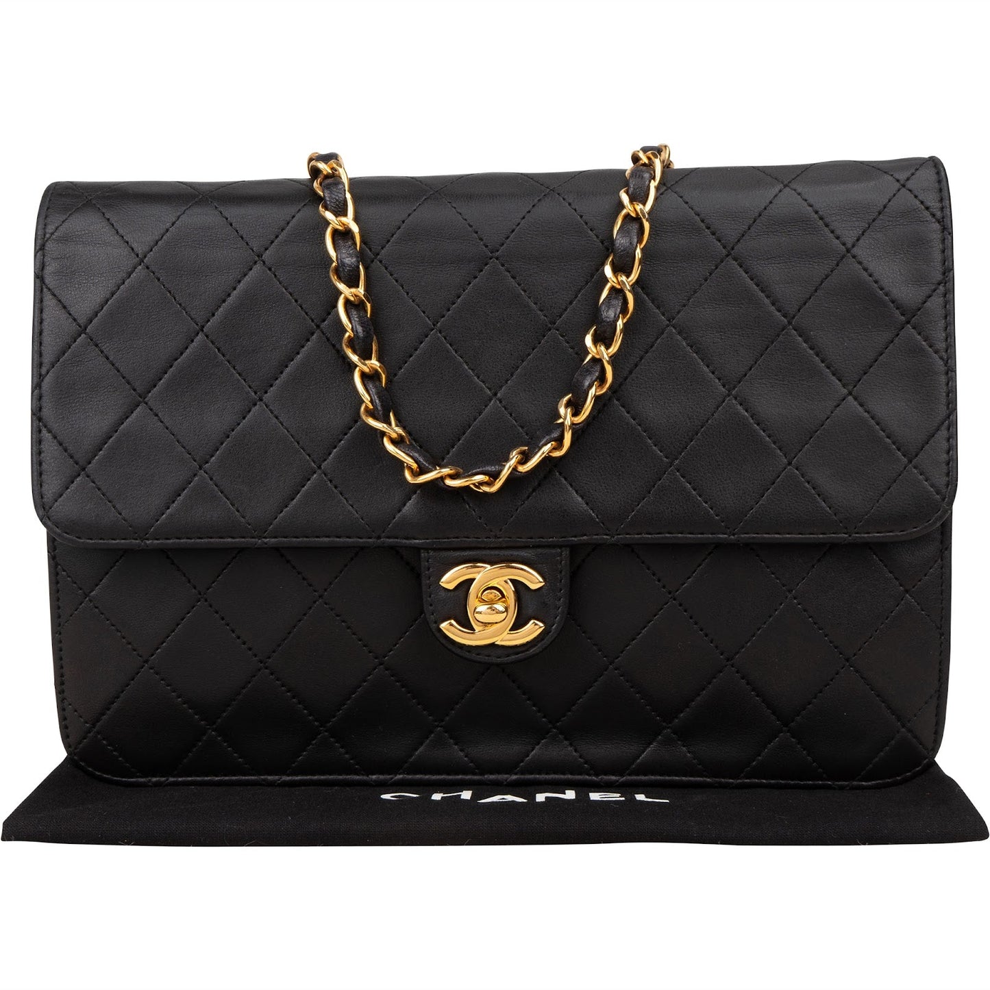 Chanel Quilted Lambskin  Medium Single Flap Shoulder Bag