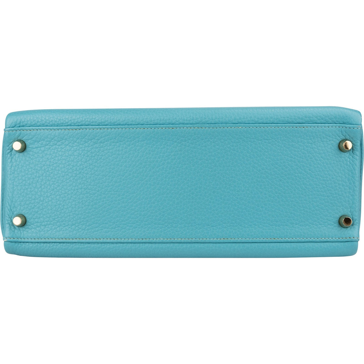 Hermès Taurillon Clemence Leather Gold Kelly 32 Handbag Blue Saint-Cyr
