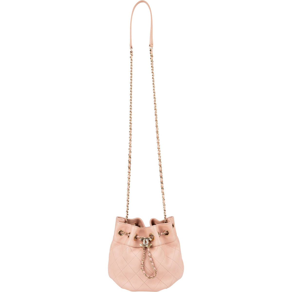Chanel Quilted Lambskin Small Drawstring Crossbody Bag