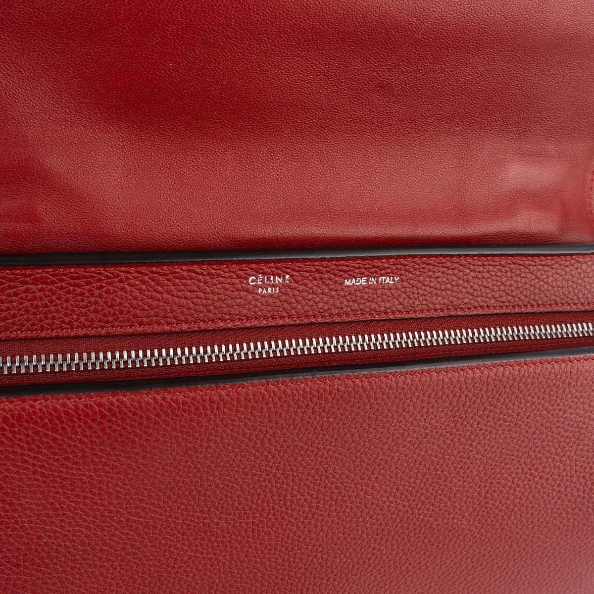 Celine Grained Leather and Suede Trapeze Handbag