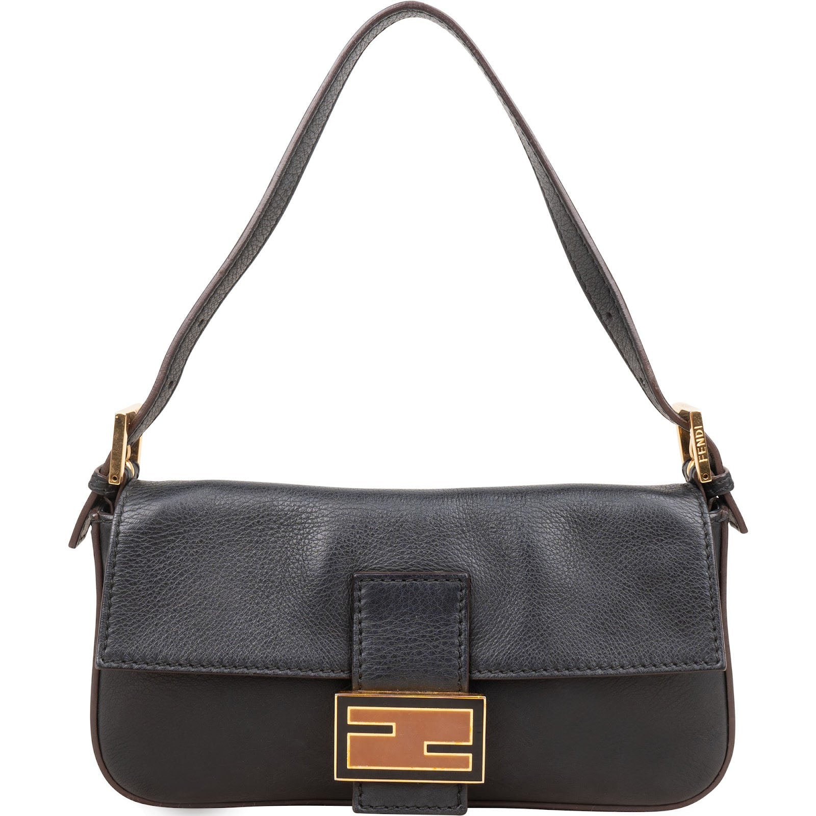 Fendi Vitello Leather Baguette Shoulder Bag