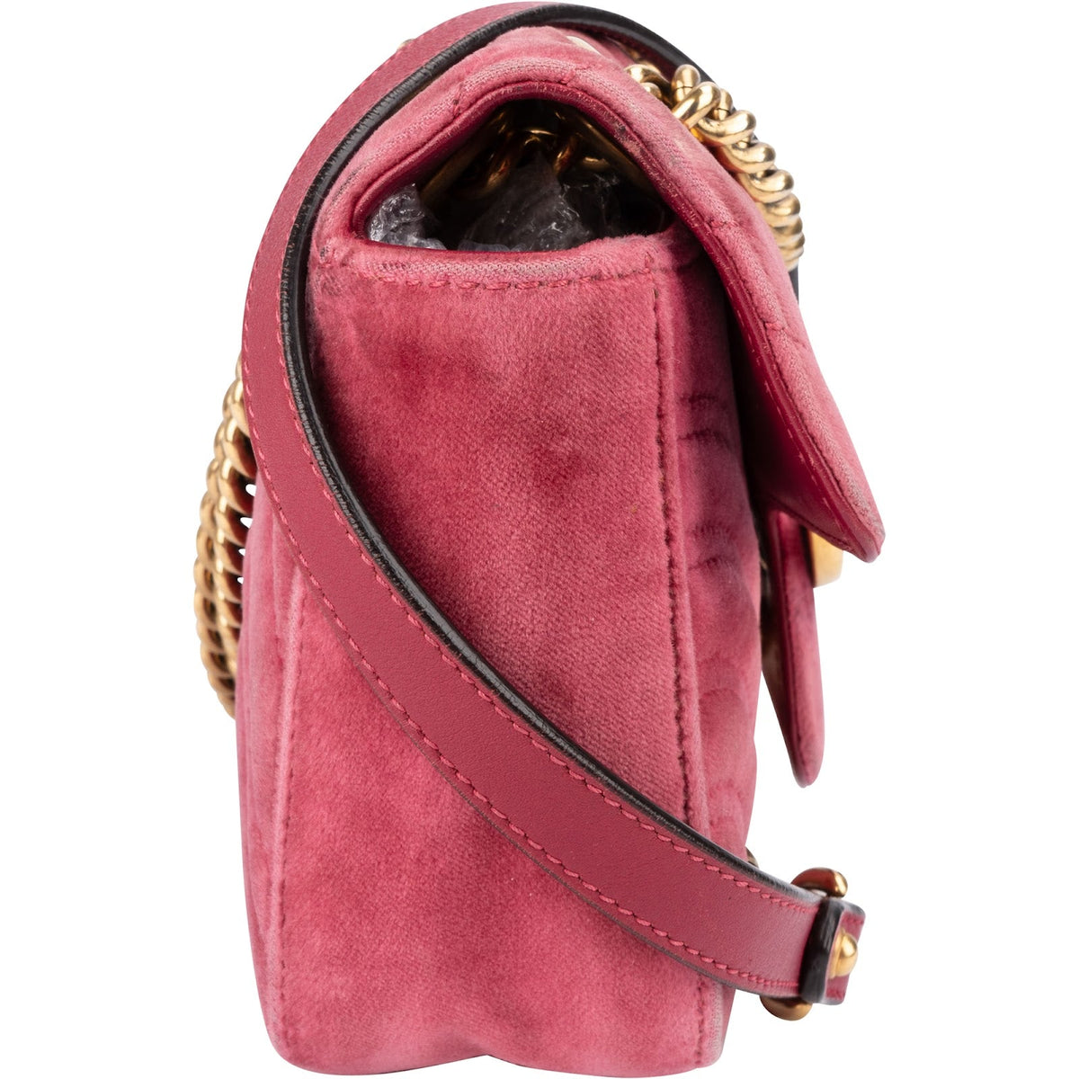 Gucci Matelassé Velvet GG Marmont Small Crossbody Bag