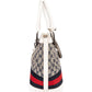 Gucci Monogram GG Canvas Sherry Line White Tote Shoulder Bag