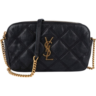Saint Laurent Black Quilted Leather Becky Crossbody Bag