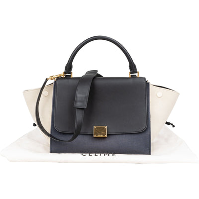 Céline Tricolor Leather and Canvas Trapeze Handbag