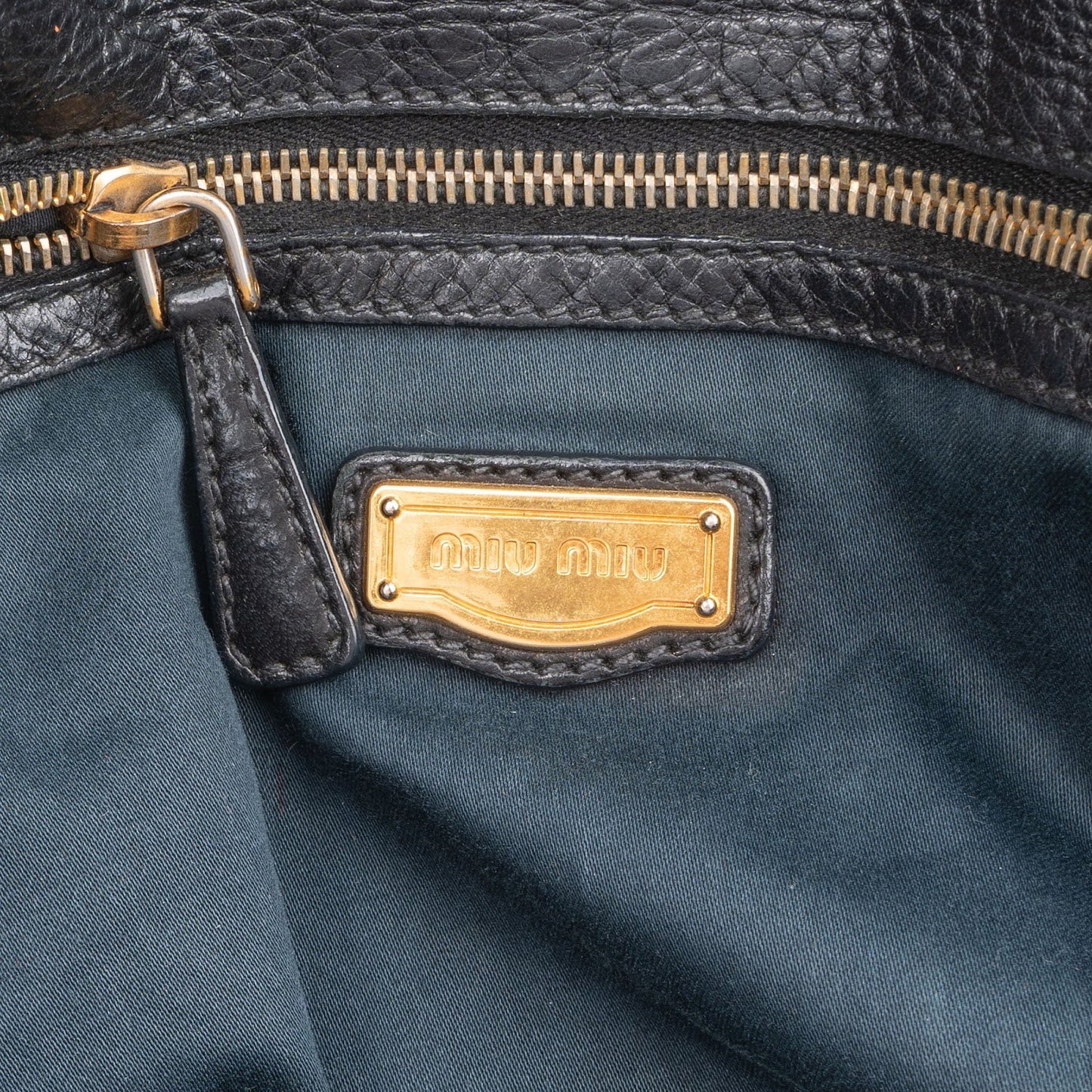 Miu Miu Vitelo Daino Turnlock Coffer Satchel Handbag